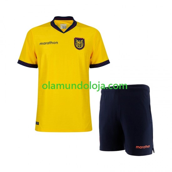 Camisola Equador Criança Equipamento Primeiro Copa do Mundo 2026 Manga Curta